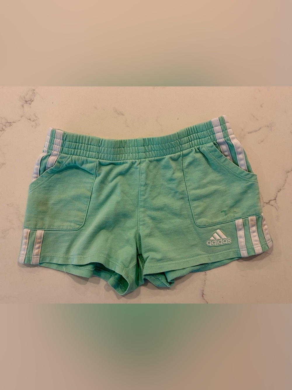 adidas Mint Green Girls' Athletic Shorts